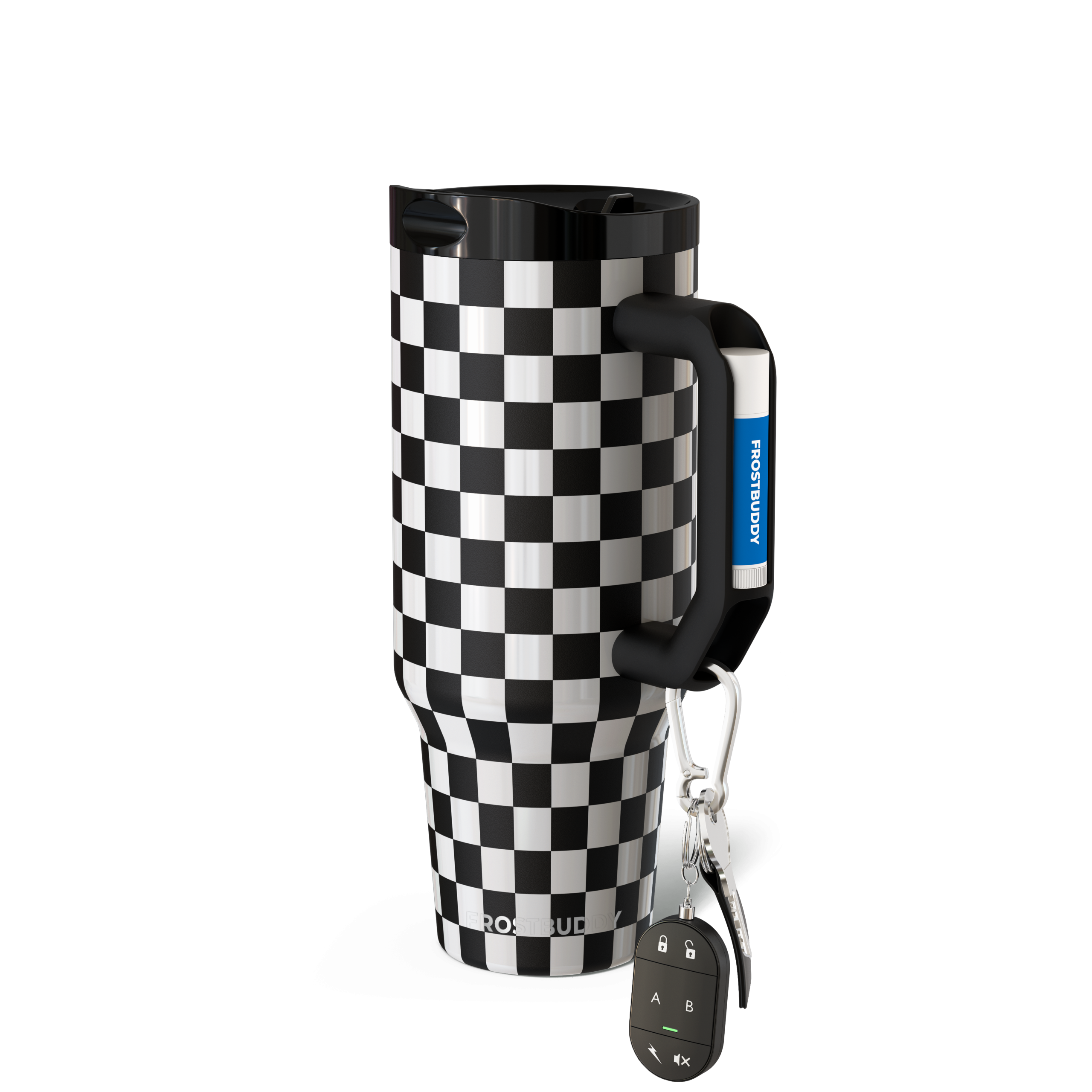 Thicc Buddy 40oz | Black & White Checkered